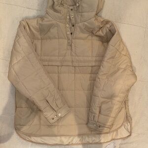 Free people dupe Beige Quilted Hooded Jacket